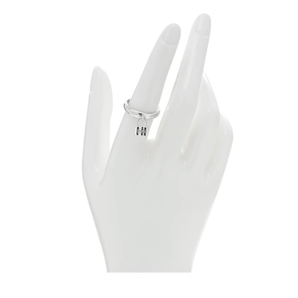 TIFFANY Sterling Silver 1837 Lock Charm Ring 56 7.5 - Picture 2 of 4